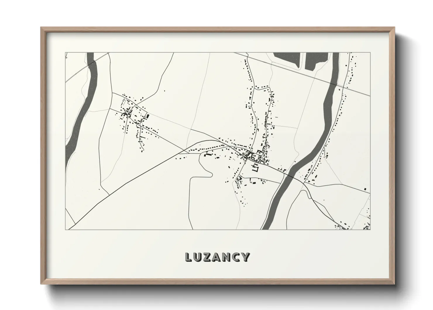 Une affiche de carte sur Luzancy