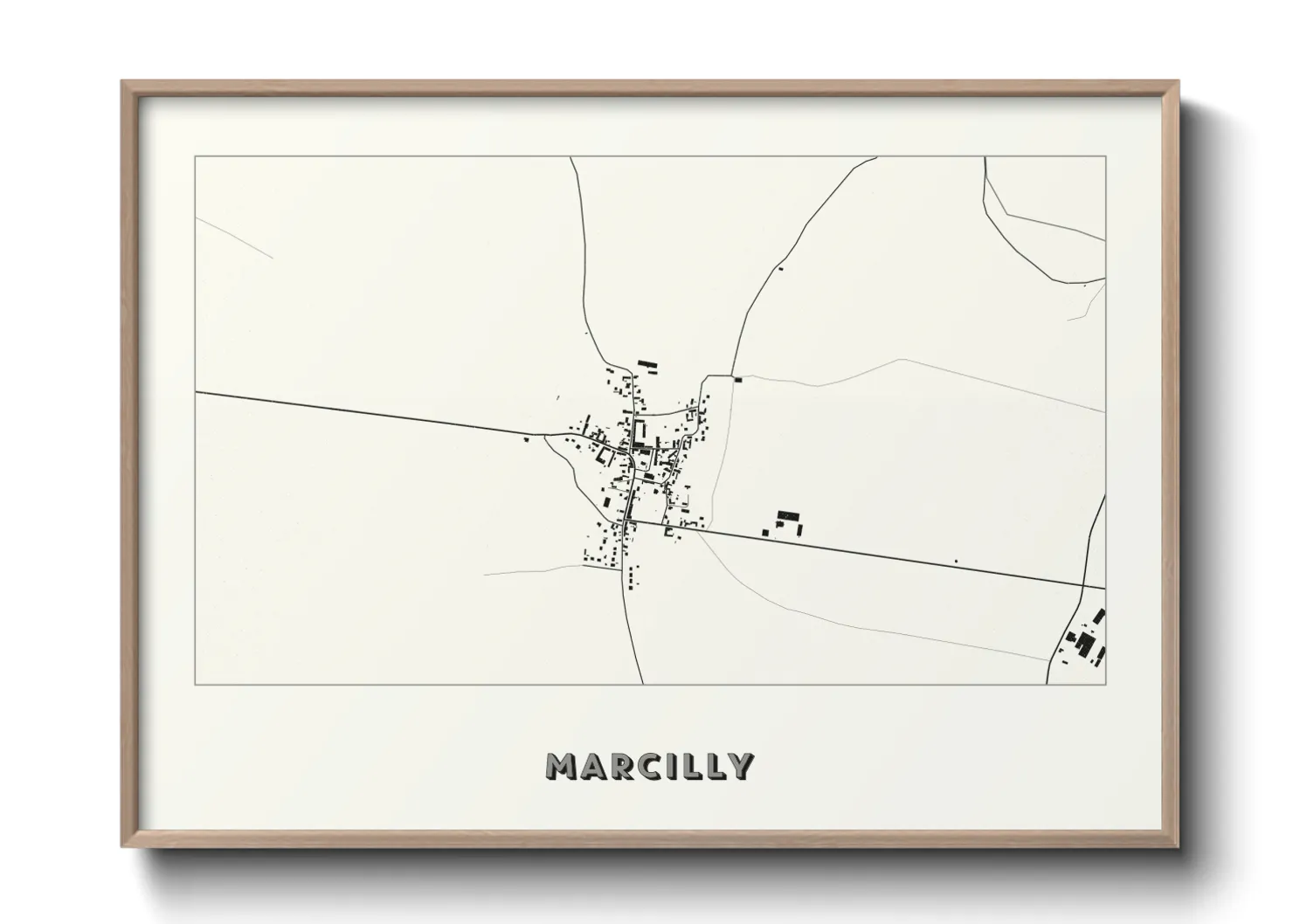 Une affiche de carte sur Marcilly