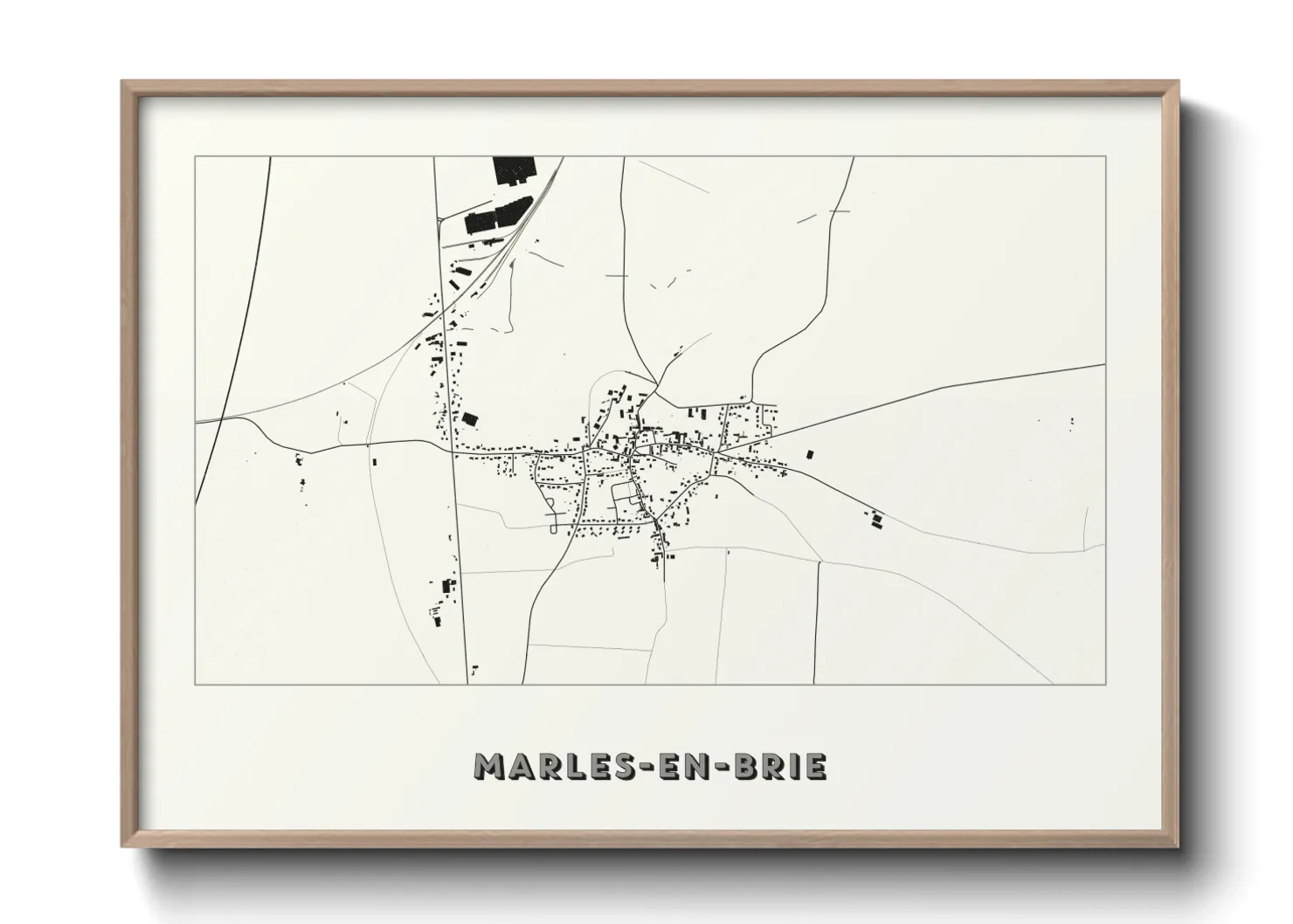Une affiche de carte sur Marles-en-Brie