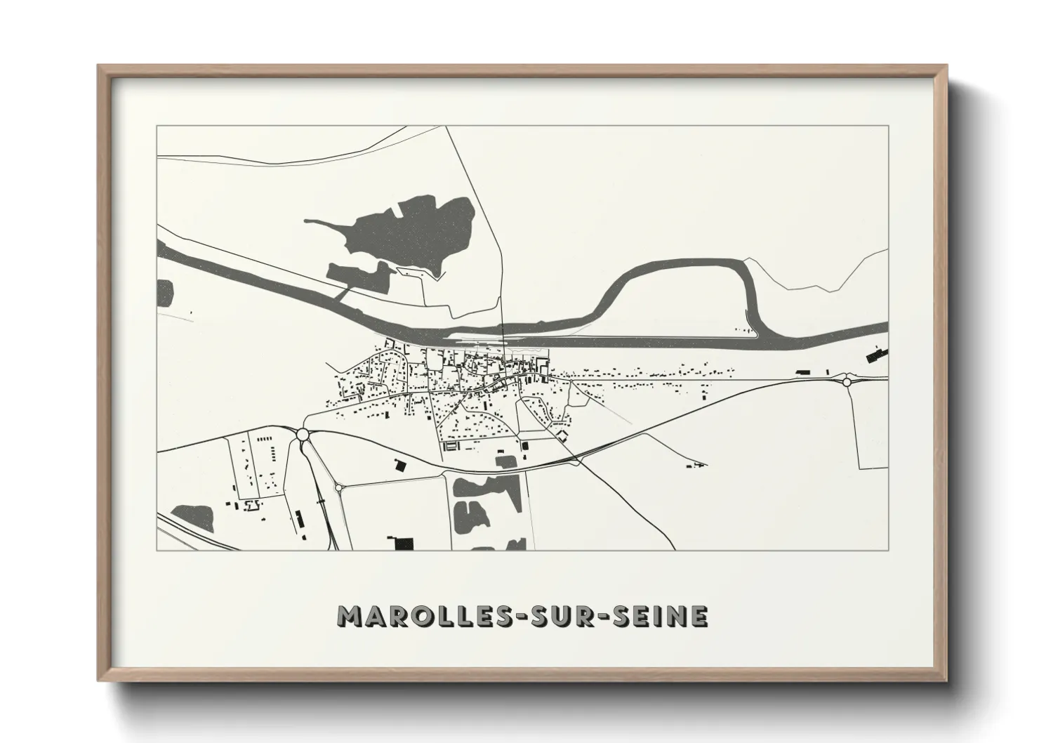 Une affiche de carte sur Marolles-sur-Seine