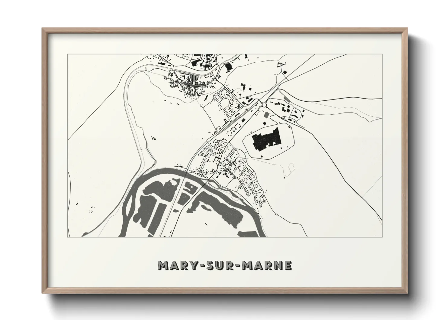 Une affiche de carte sur Mary-sur-Marne