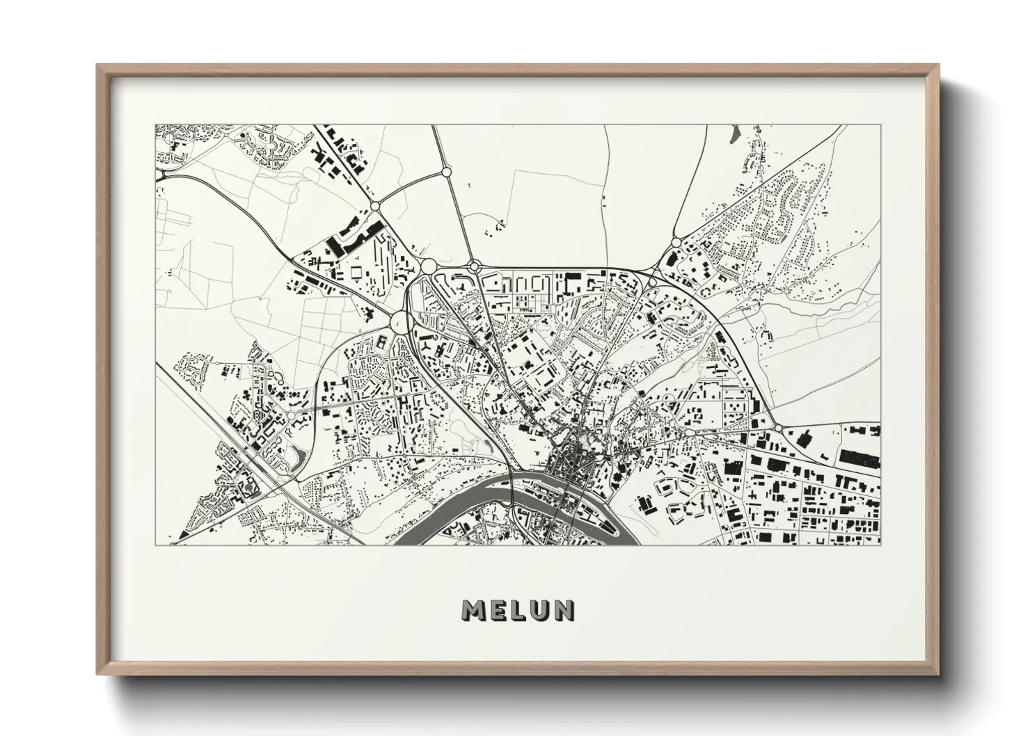 Une affiche de carte sur Melun
