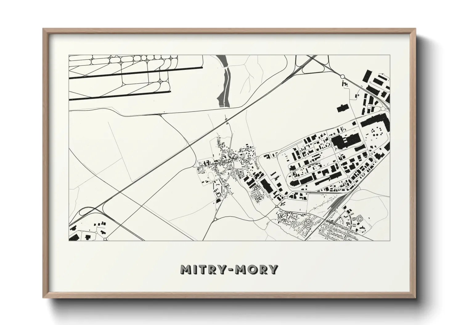 Une affiche de carte sur Mitry-Mory