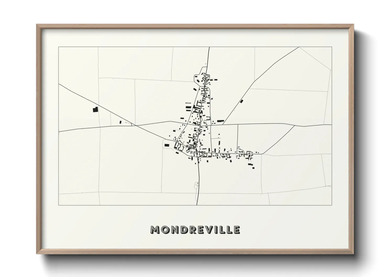 Une affiche de carte sur Mondreville