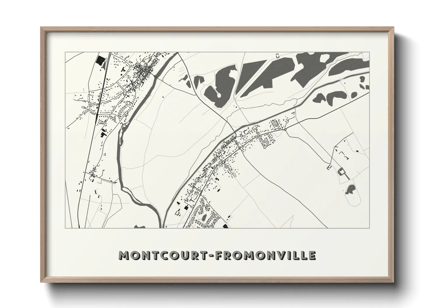 Une affiche de carte sur Montcourt-Fromonville