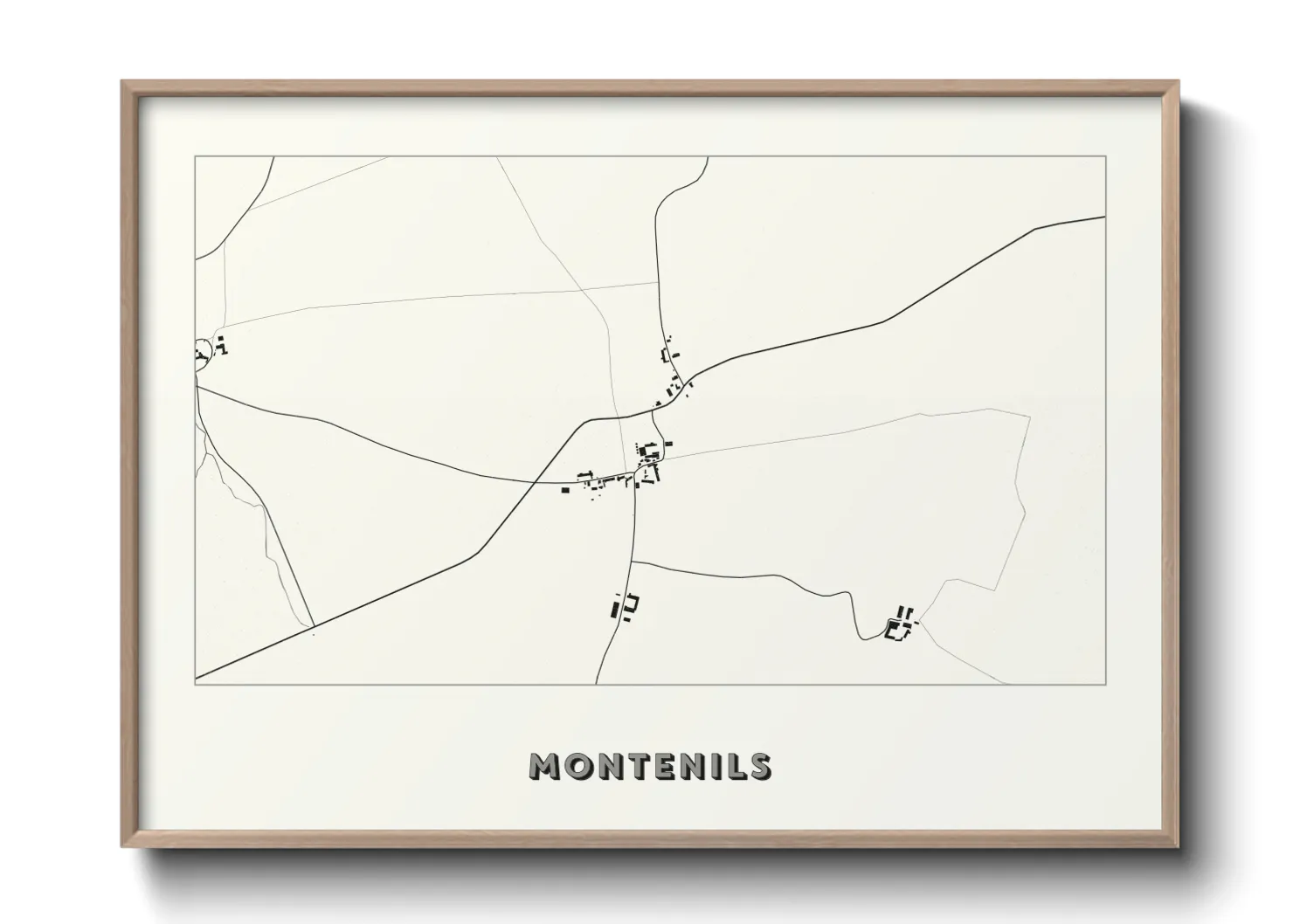 Une affiche de carte sur Montenils