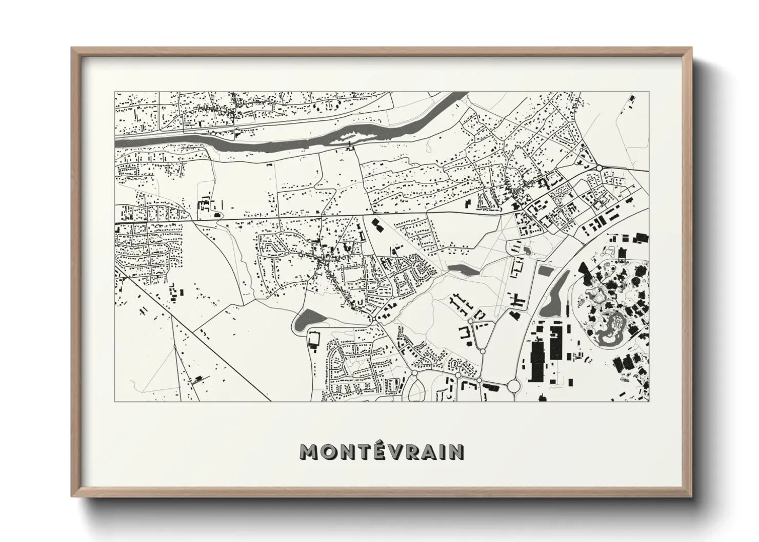 Une affiche de carte sur Montévrain