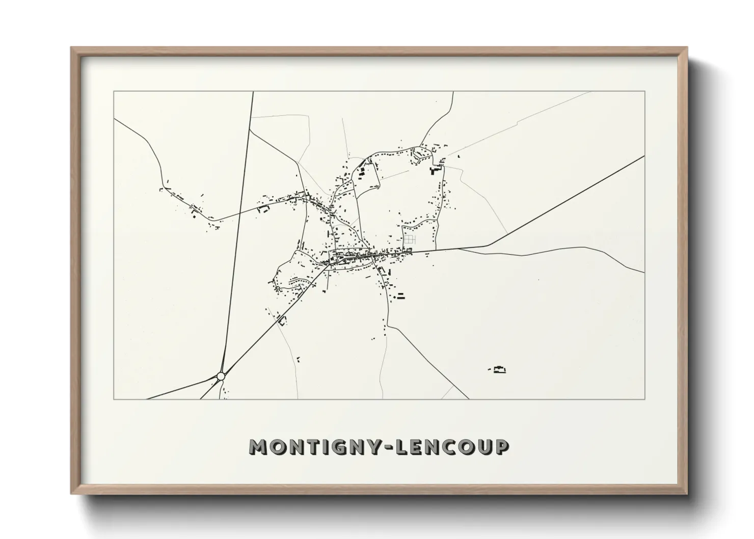 Une affiche de carte sur Montigny-Lencoup