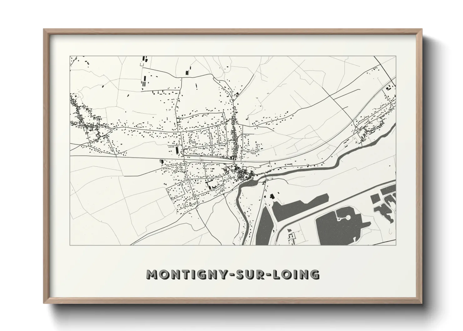Une affiche de carte sur Montigny-sur-Loing