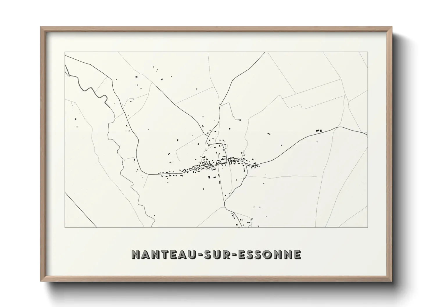 Une affiche de carte sur Nanteau-sur-Essonne