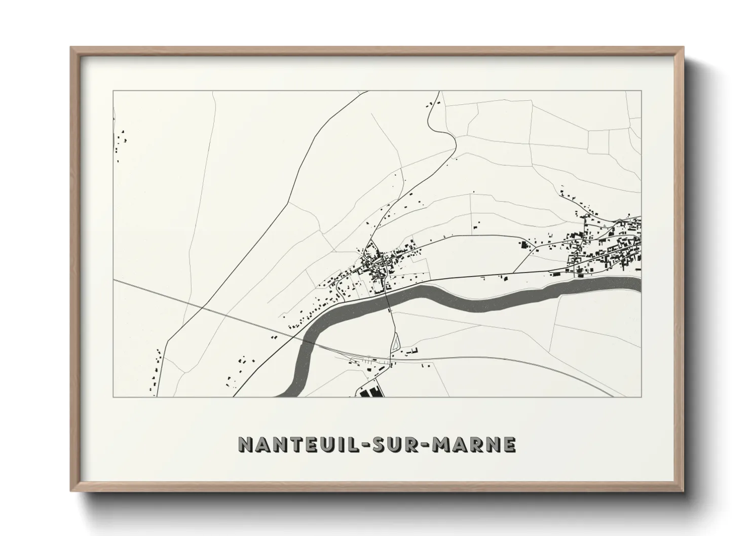 Une affiche de carte sur Nanteuil-sur-Marne