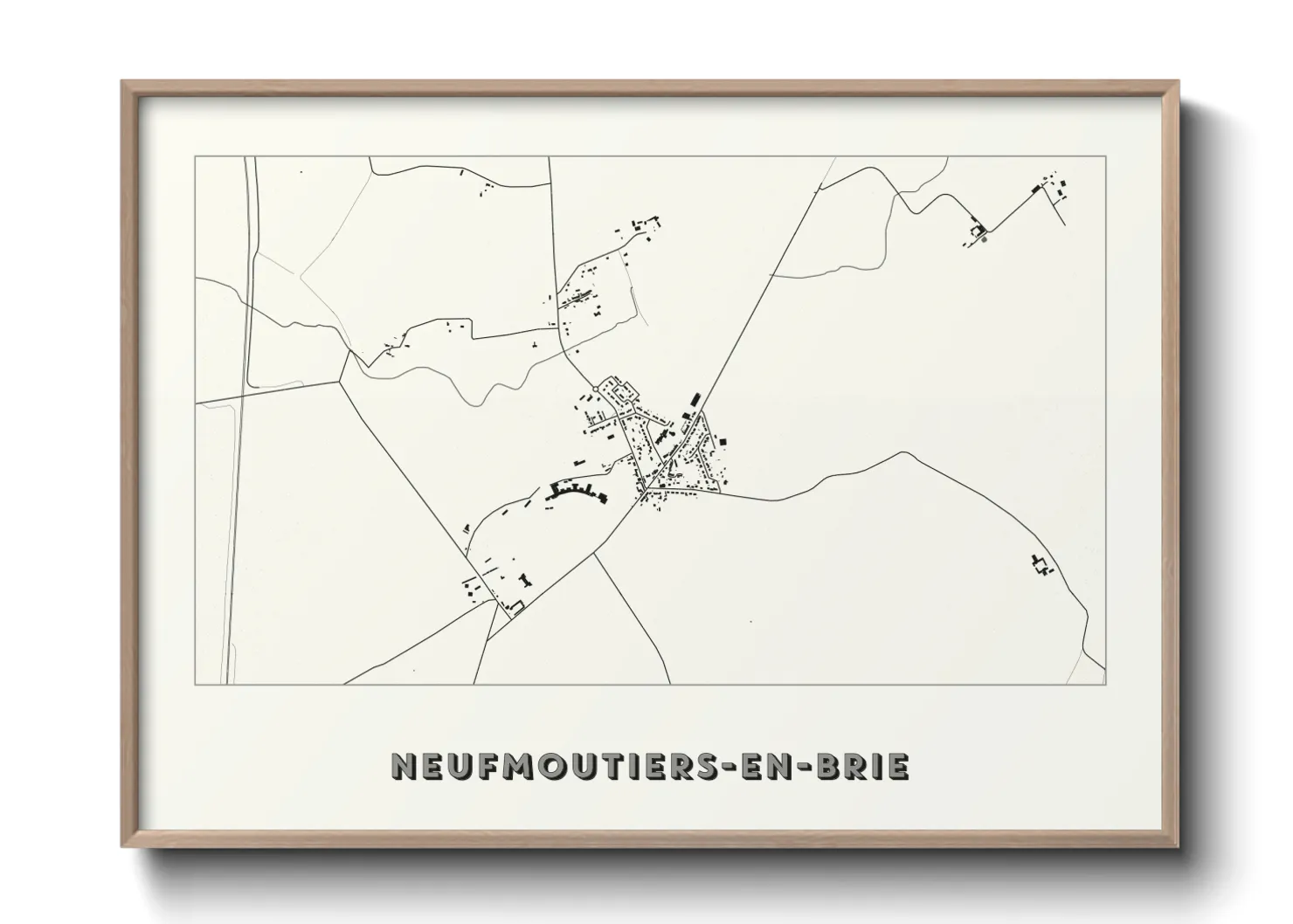 Une affiche de carte sur Neufmoutiers-en-Brie