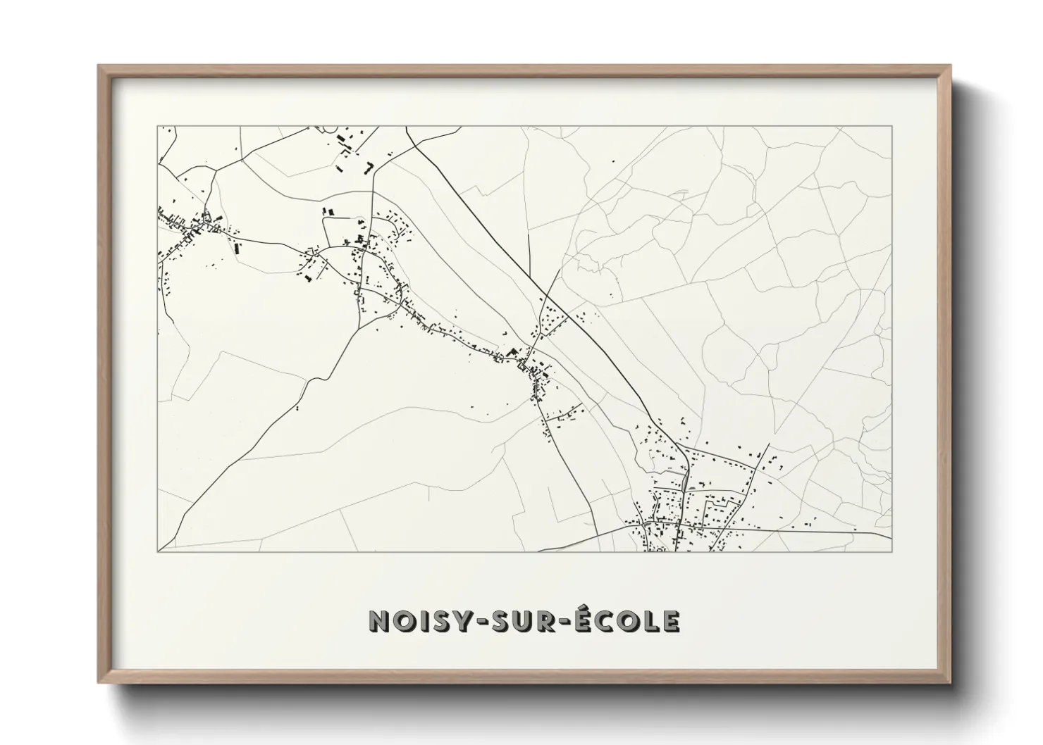Une affiche de carte sur Noisy-sur-École