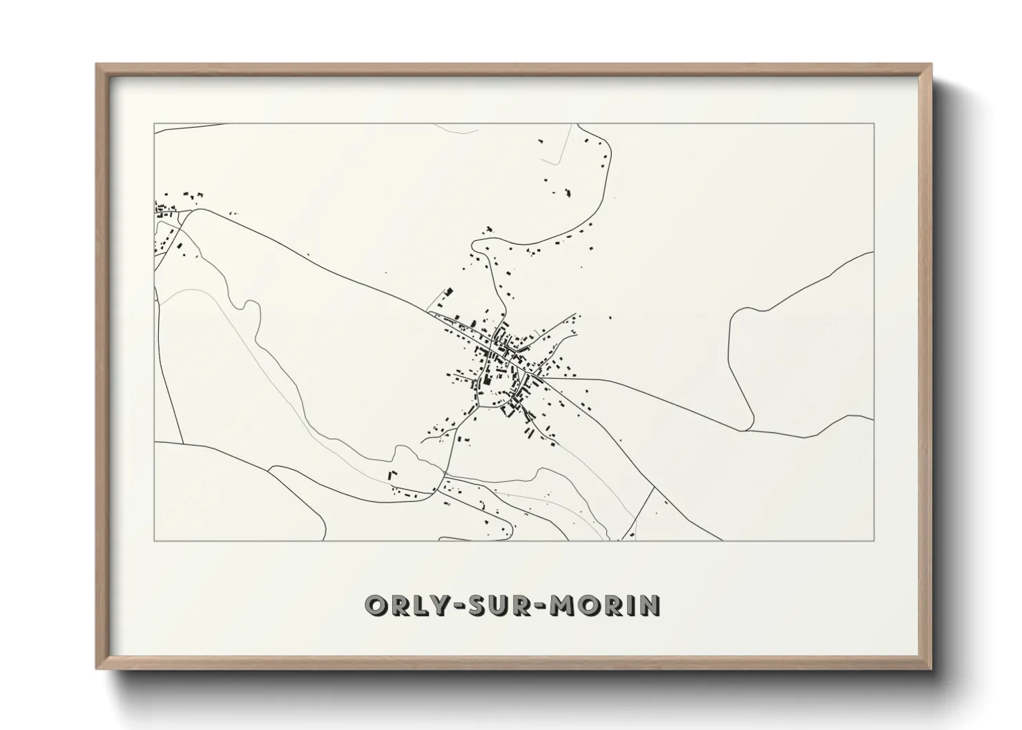 Une affiche de carte sur Orly-sur-Morin