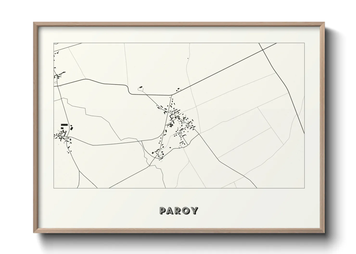Une affiche de carte sur Paroy