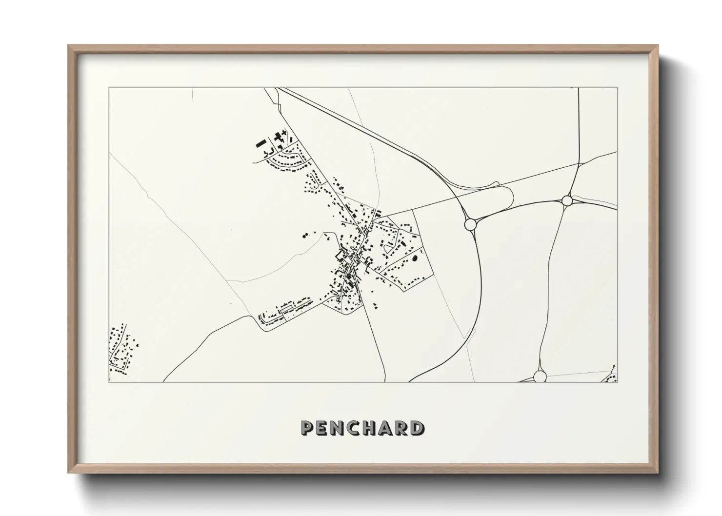 Une affiche de carte sur Penchard