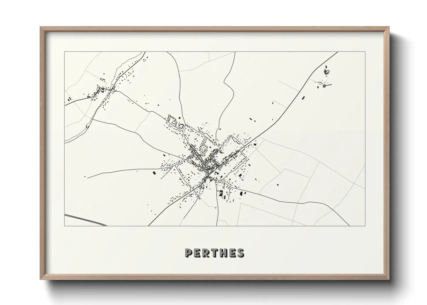 Une affiche de carte sur Perthes