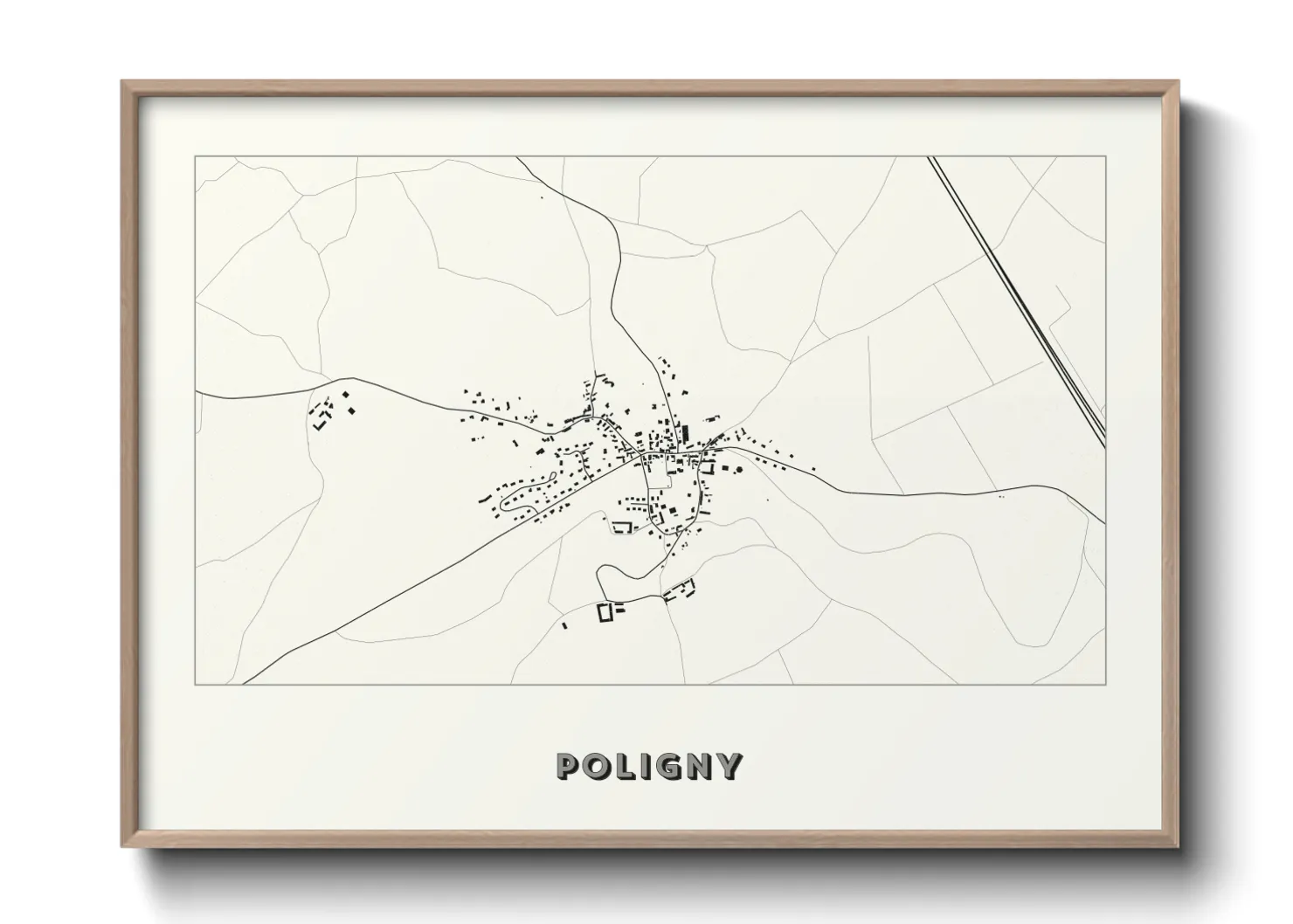 Une affiche de carte sur Poligny