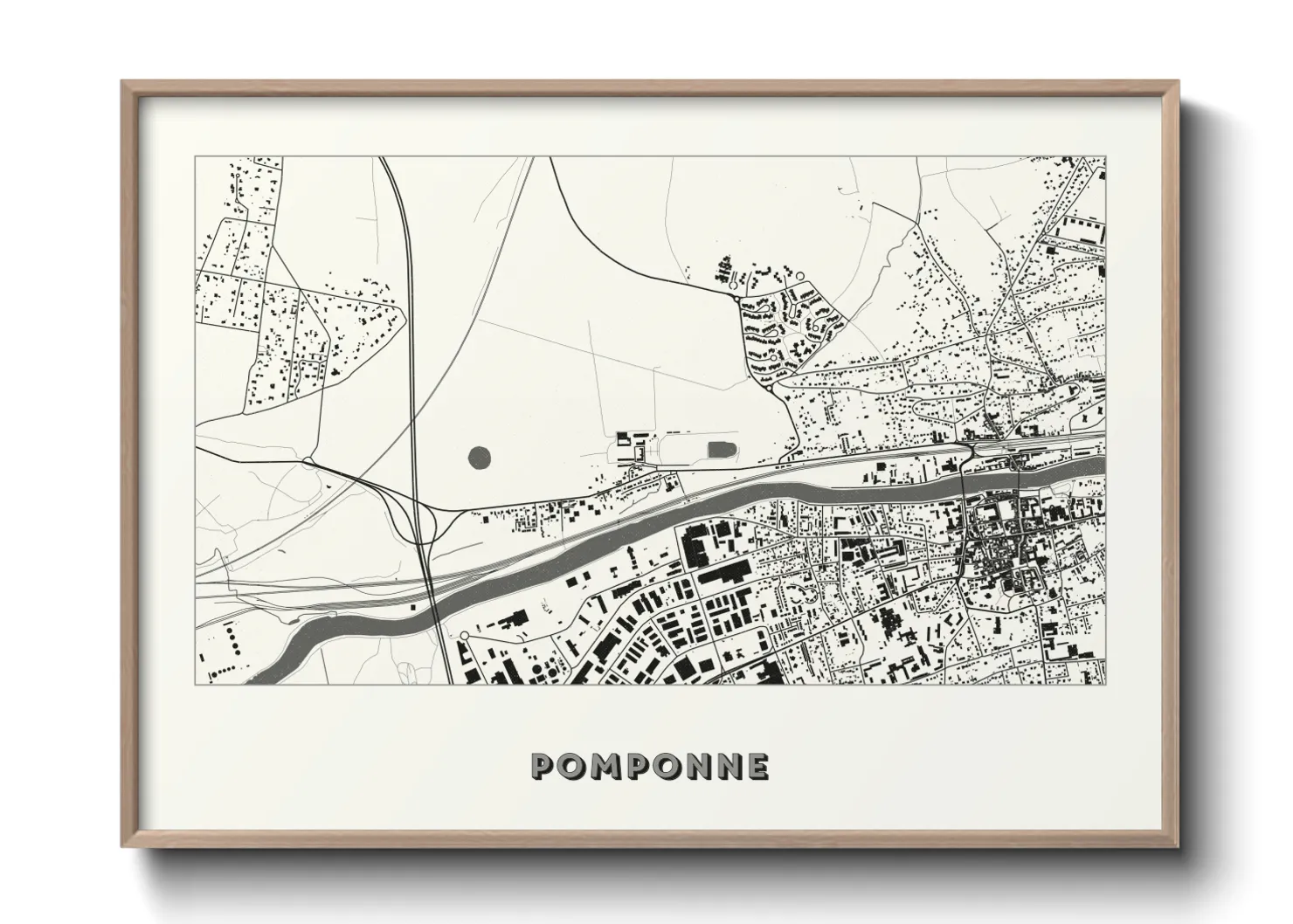 Une affiche de carte sur Pomponne