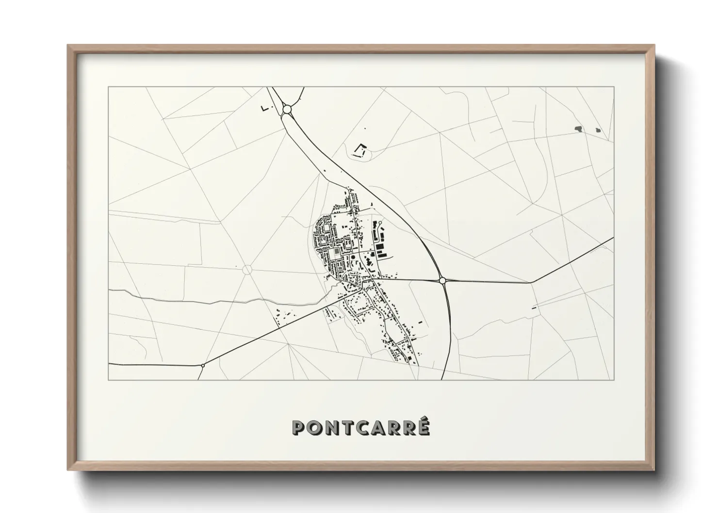 Une affiche de carte sur Pontcarré