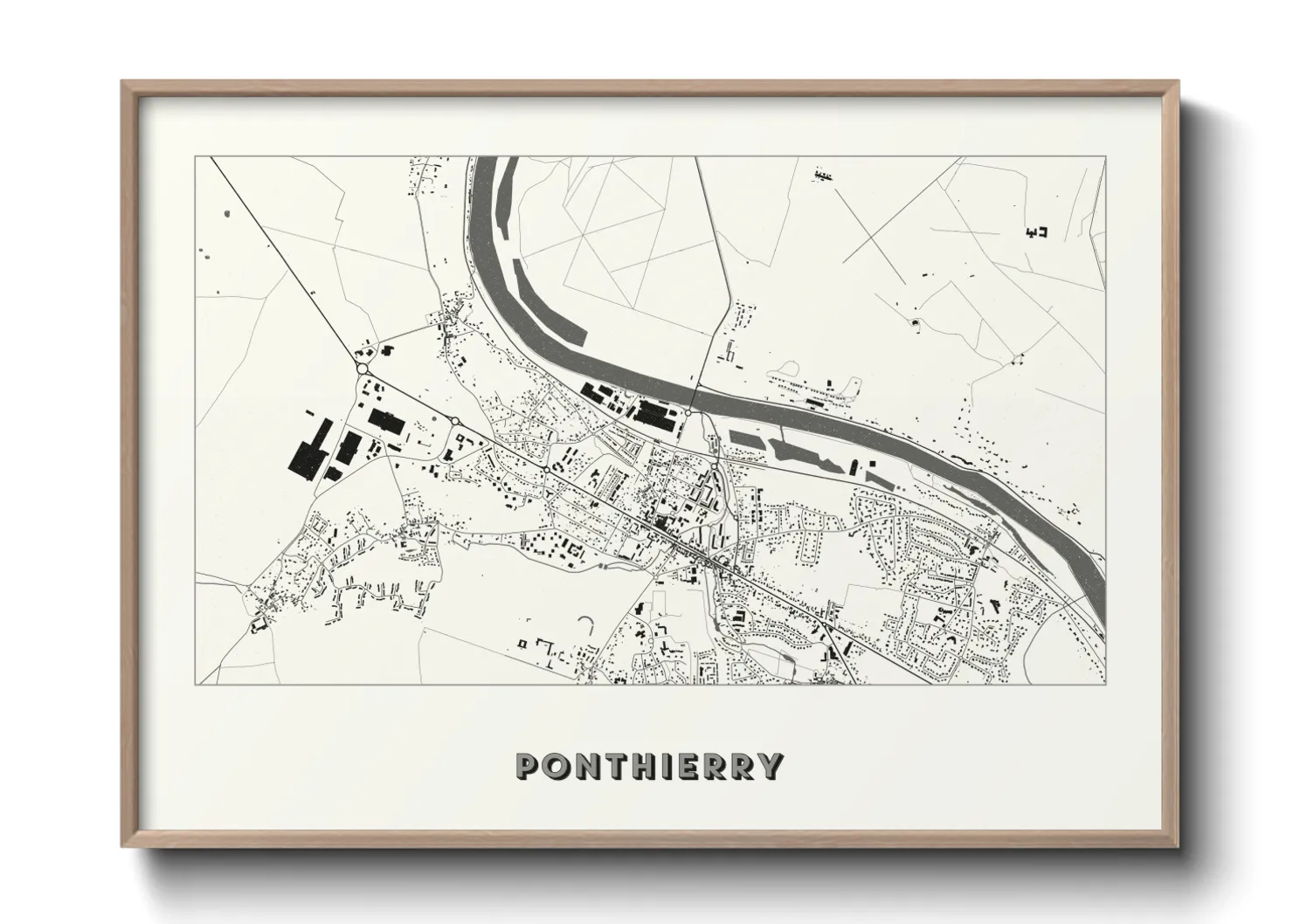 Une affiche de carte sur Ponthierry