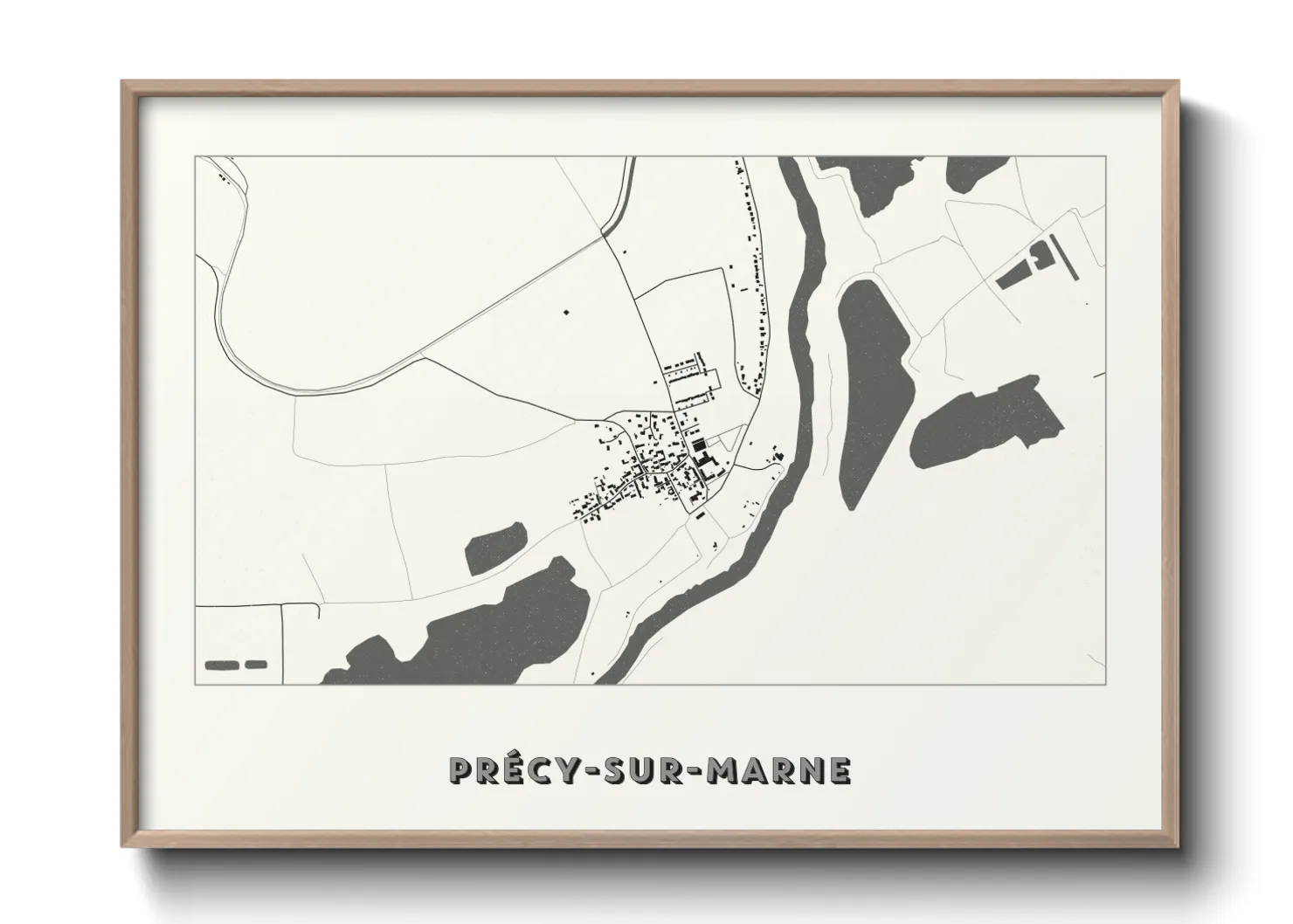 Une affiche de carte sur Précy-sur-Marne