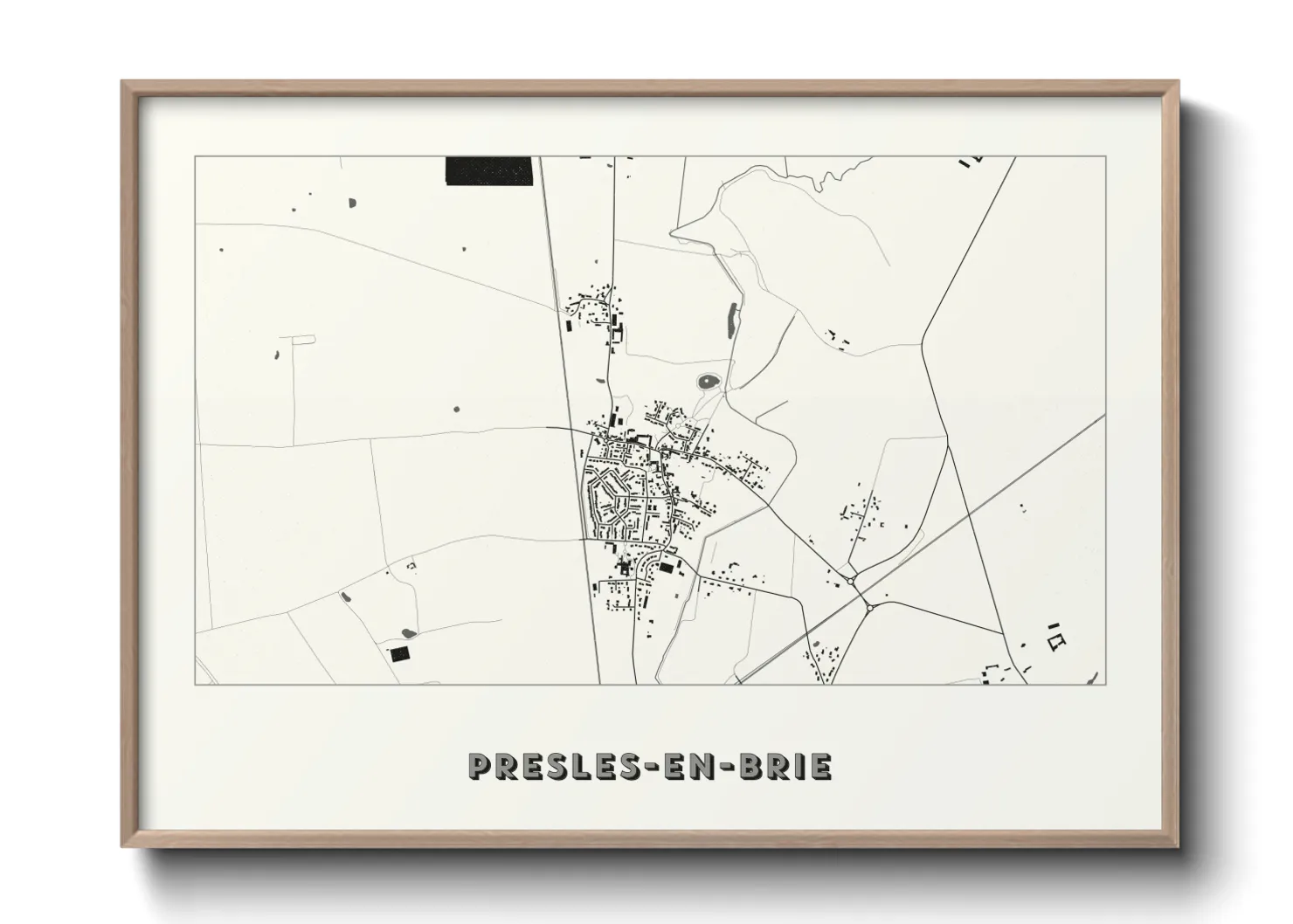 Une affiche de carte sur Presles-en-Brie