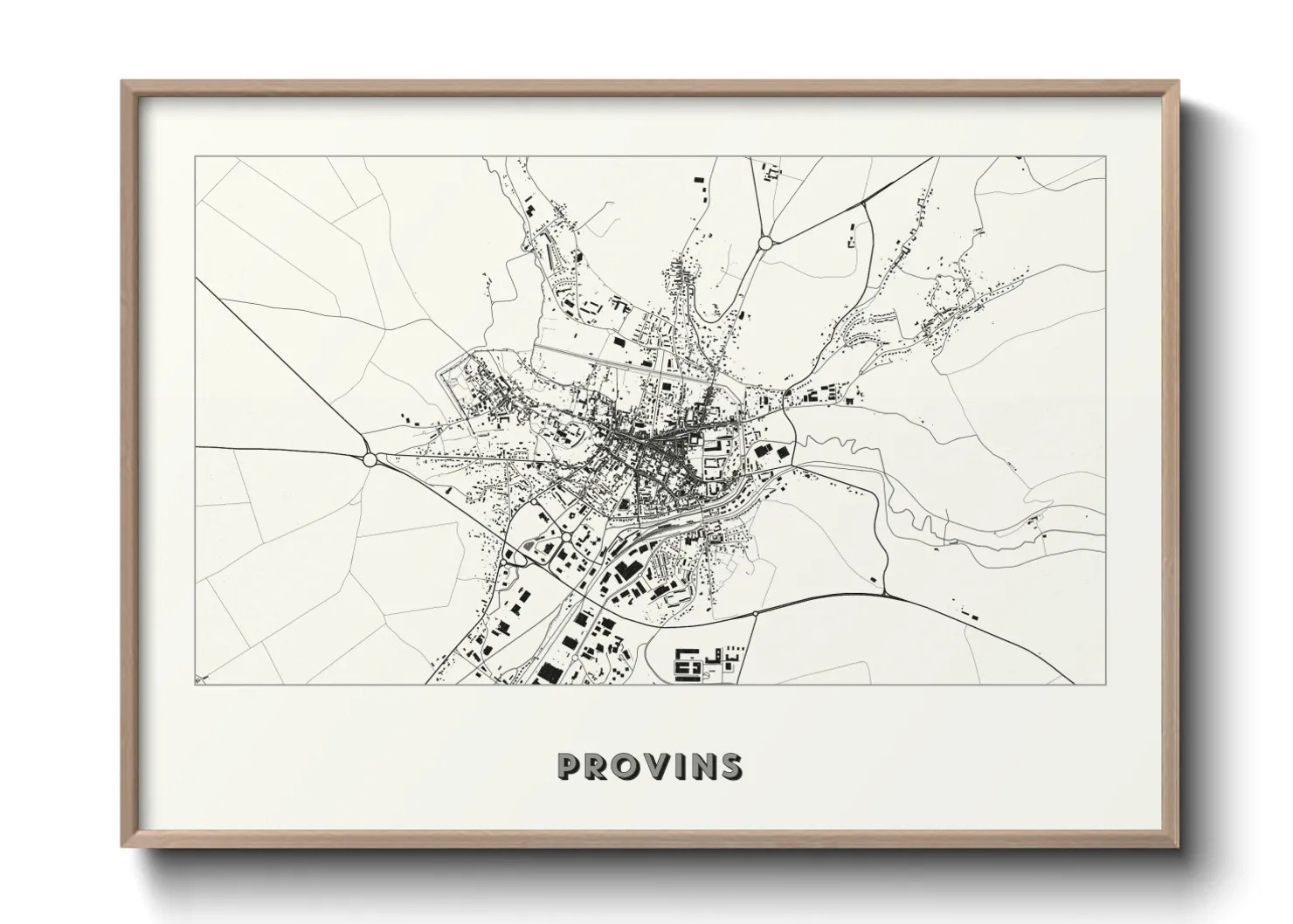 Une affiche de carte sur Provins