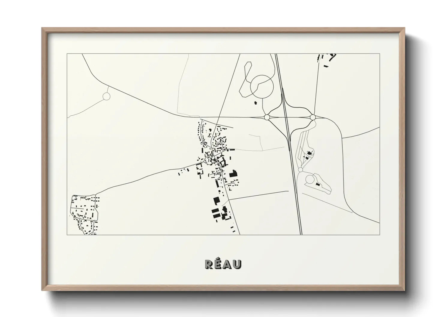 Une affiche de carte sur Réau