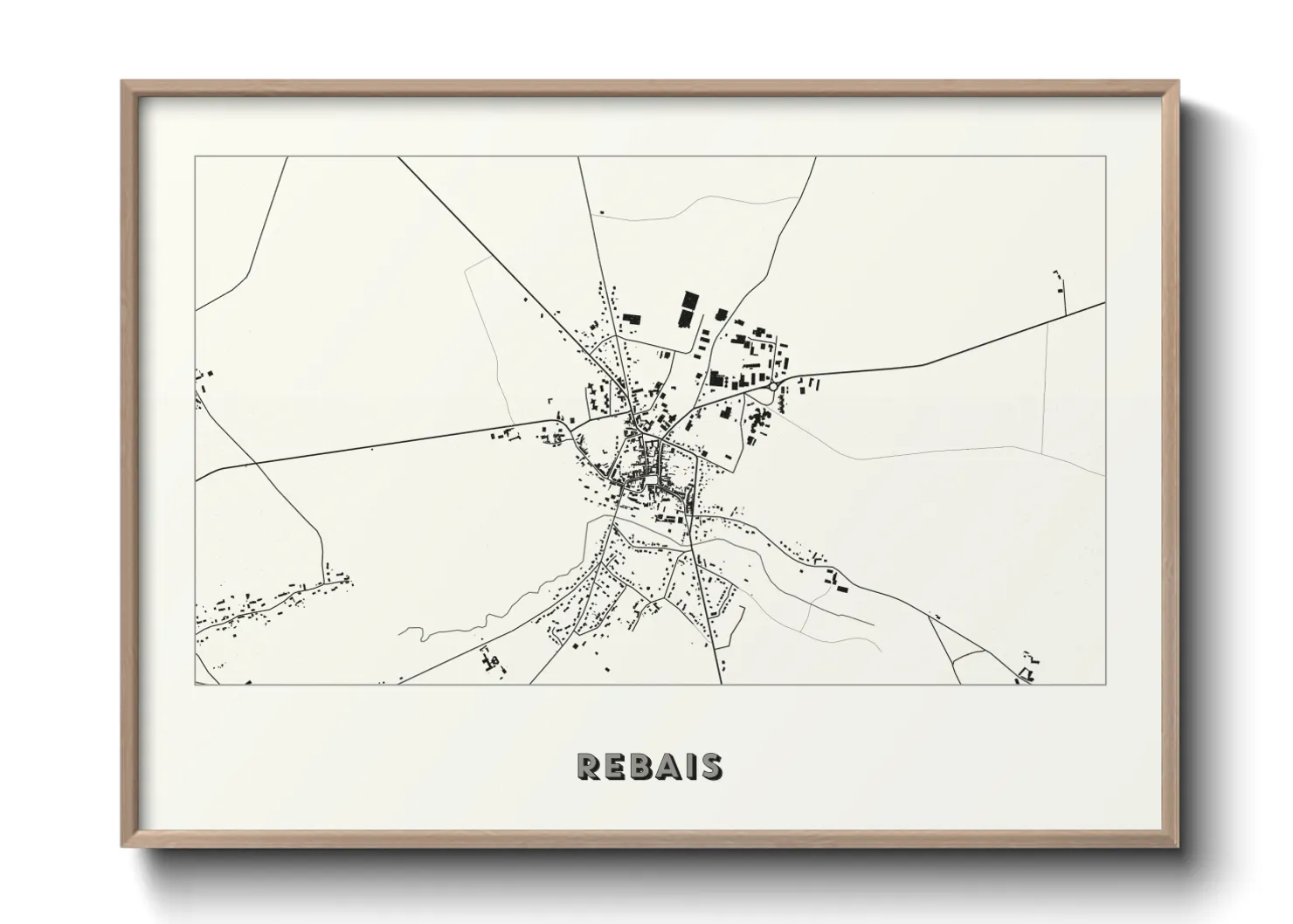 Une affiche de carte sur Rebais