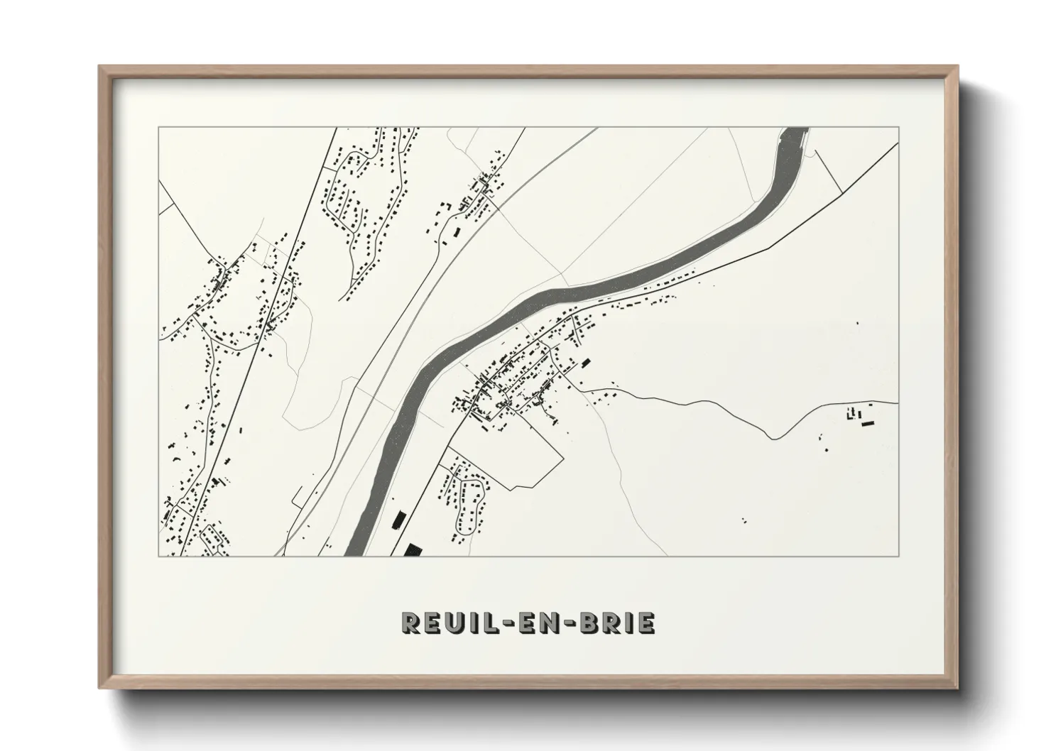 Une affiche de carte sur Reuil-en-Brie