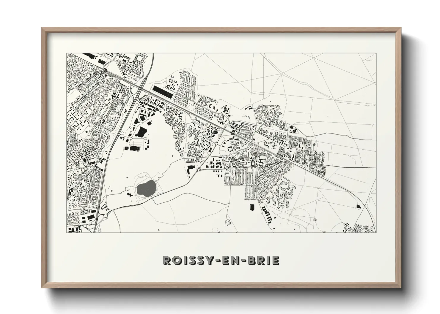Une affiche de carte sur Roissy-en-Brie