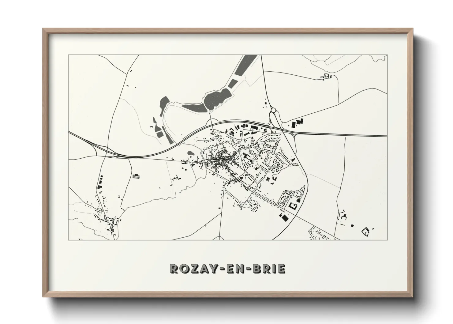 Une affiche de carte sur Rozay-en-Brie