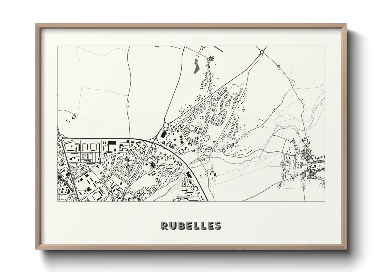 Une affiche de carte sur Rubelles