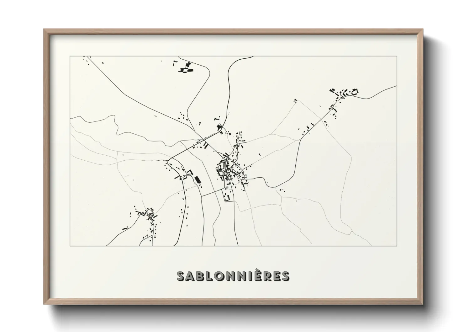 Une affiche de carte sur Sablonnières