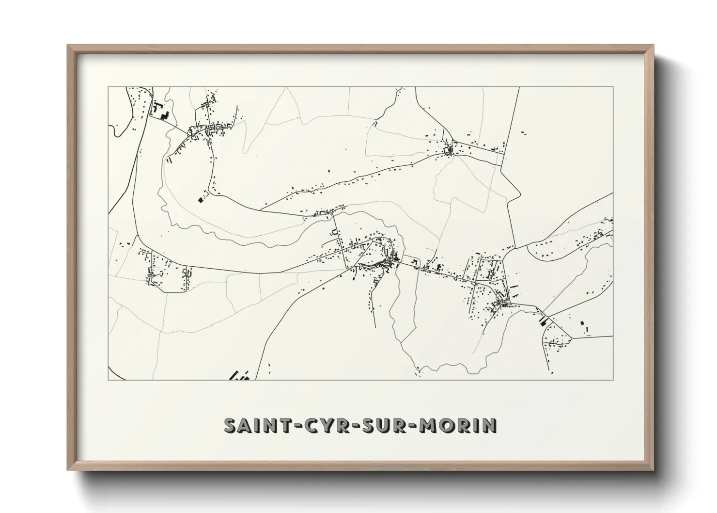 Une affiche de carte sur Saint-Cyr-sur-Morin