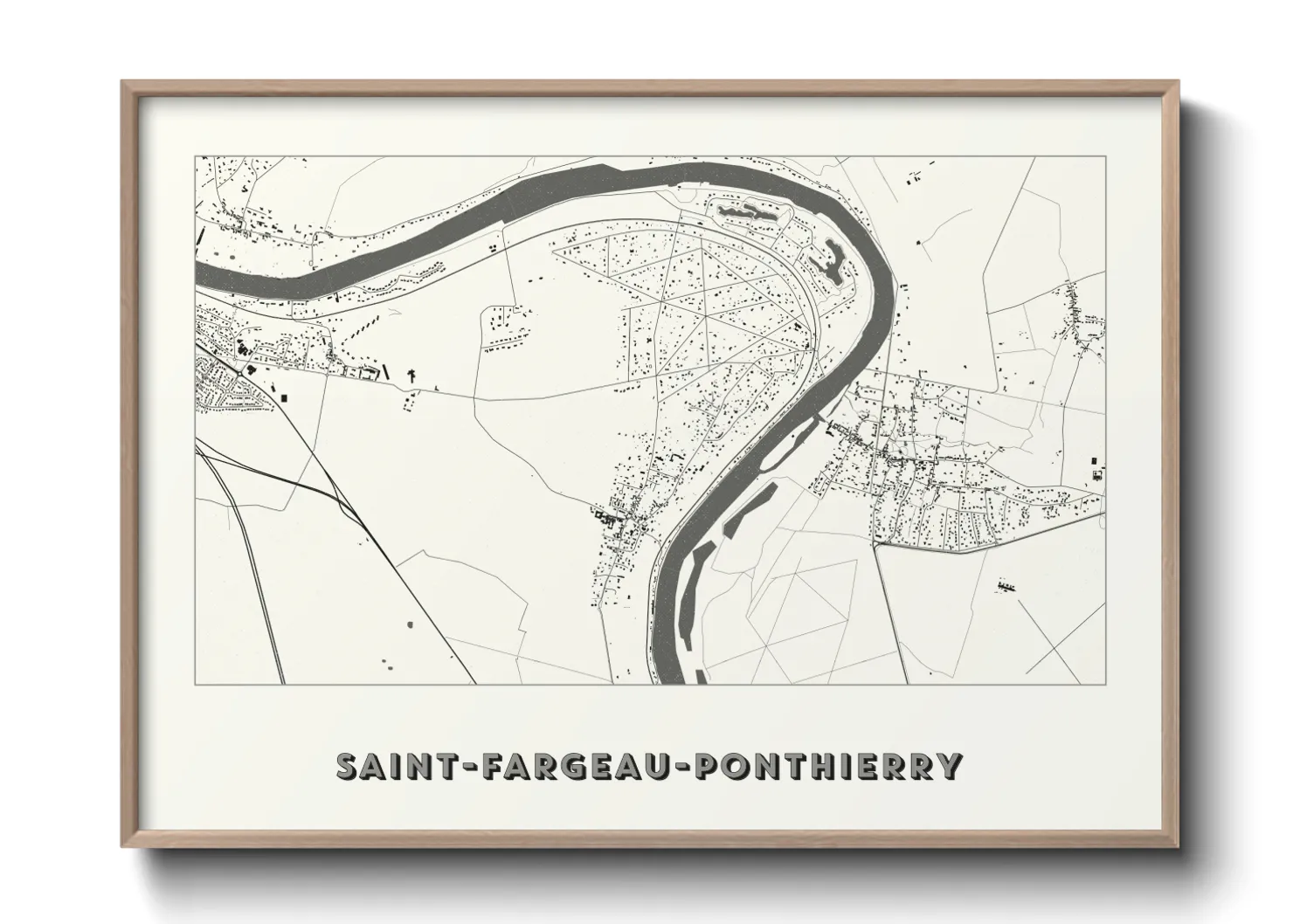 Une affiche de carte sur Saint-Fargeau-Ponthierry