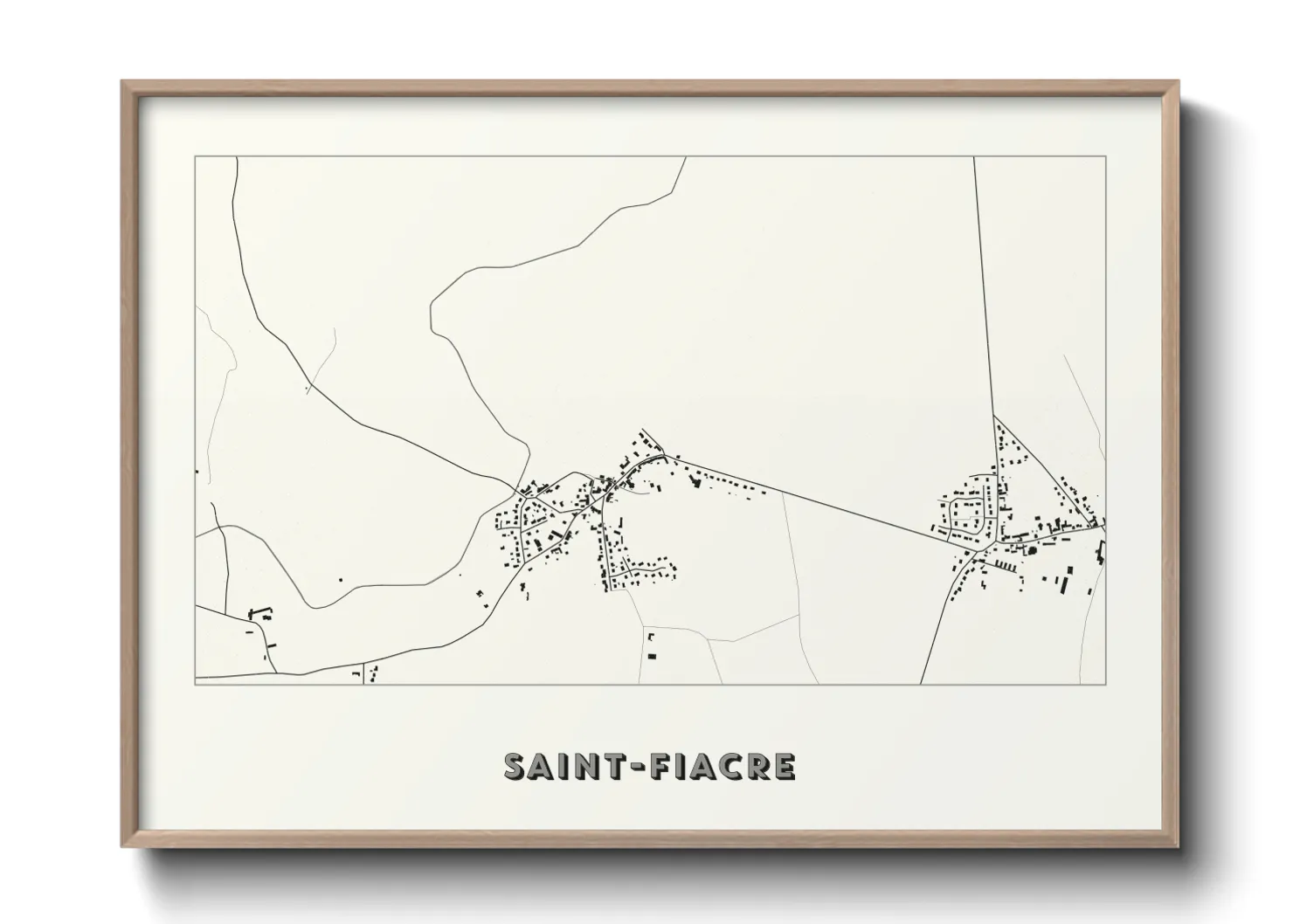 Une affiche de carte sur Saint-Fiacre