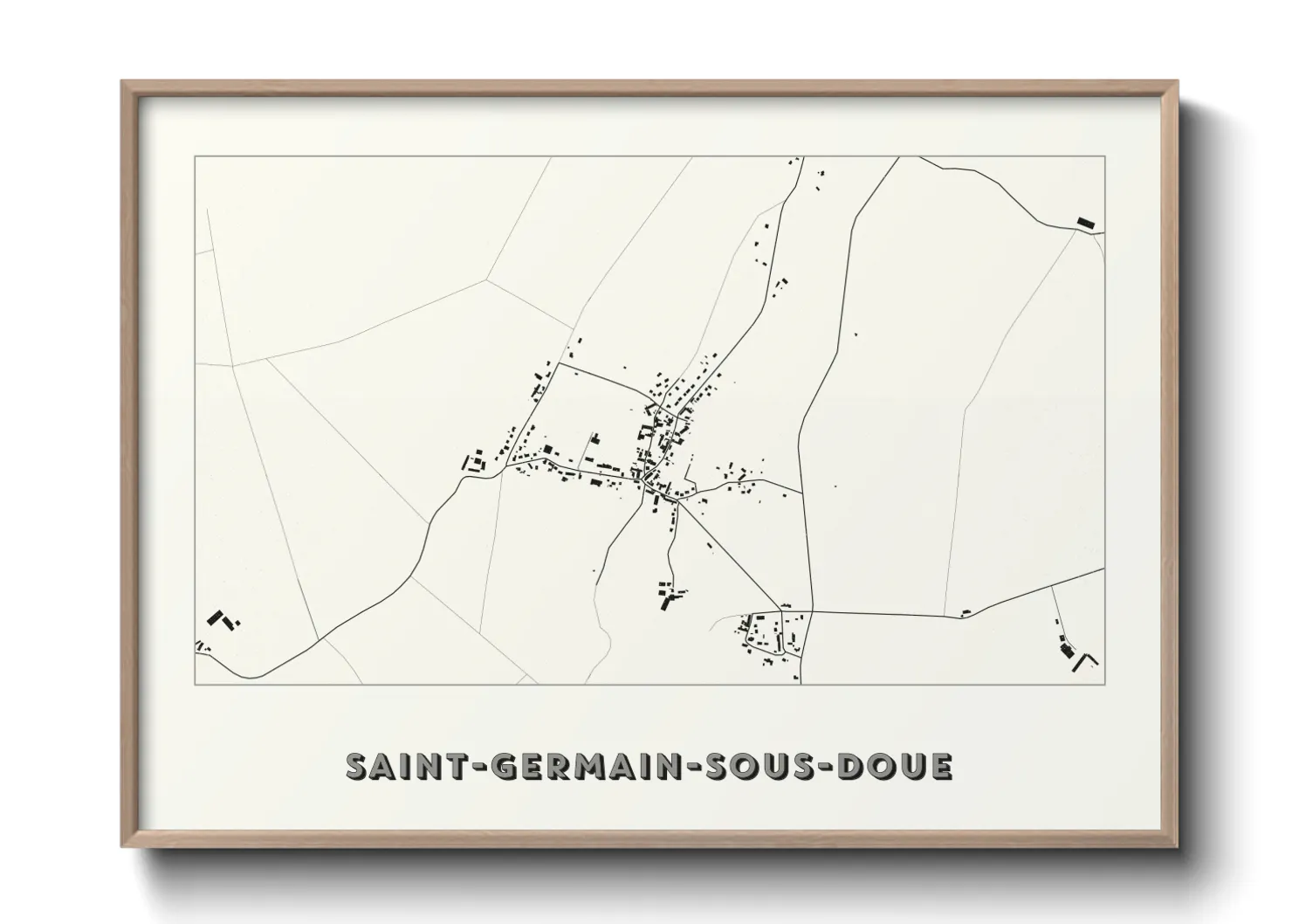 Une affiche de carte sur Saint-Germain-sous-Doue