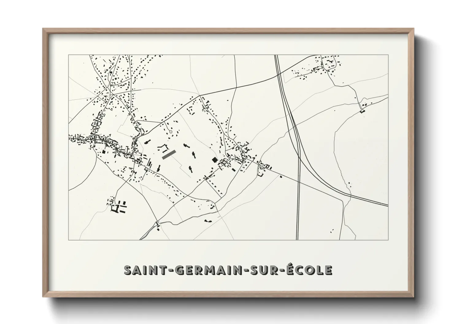 Une affiche de carte sur Saint-Germain-sur-École