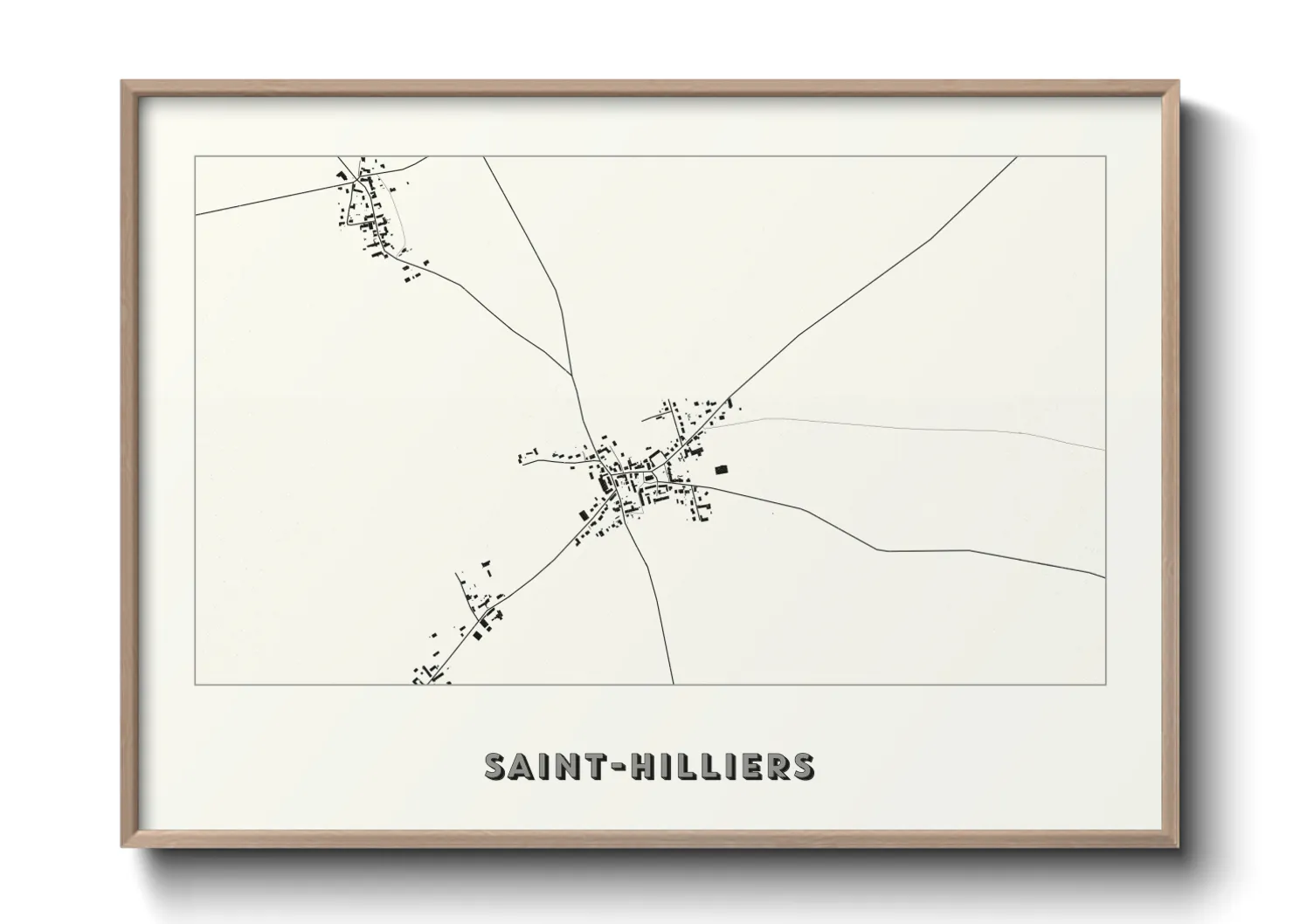 Une affiche de carte sur Saint-Hilliers