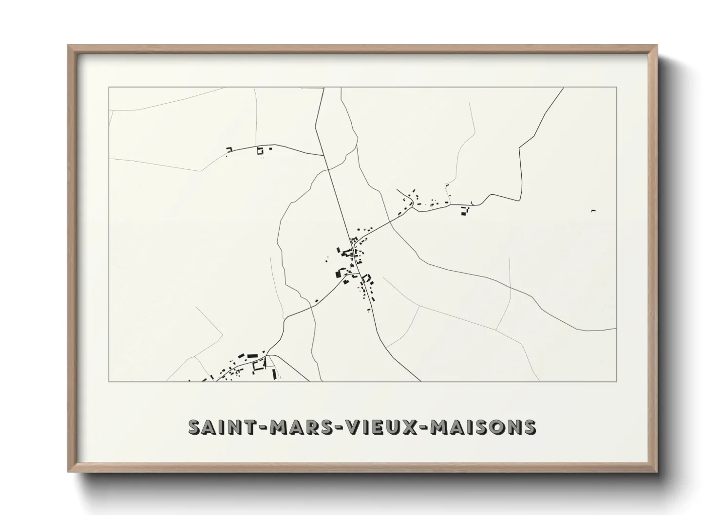 Une affiche de carte sur Saint-Mars-Vieux-Maisons