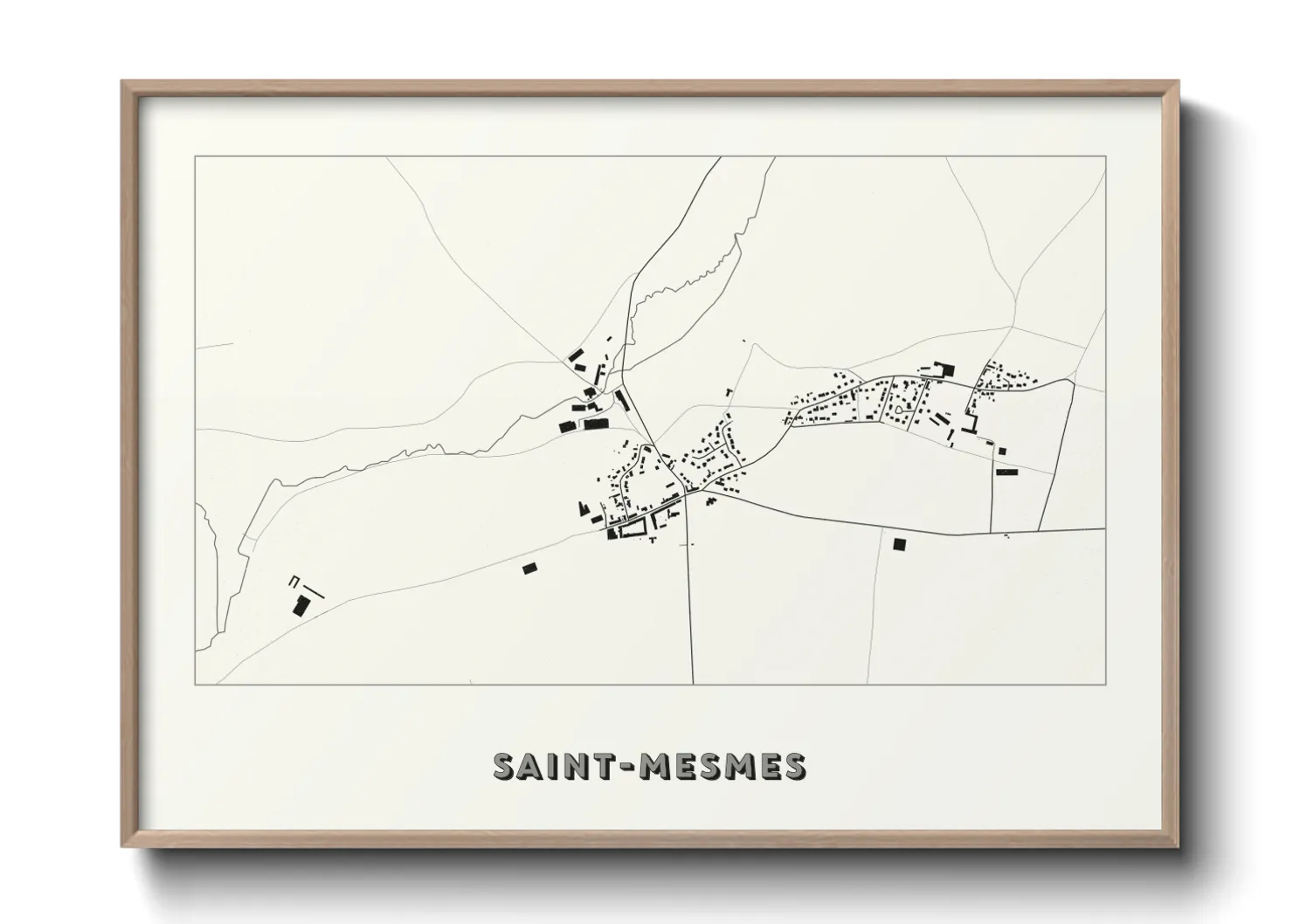 Une affiche de carte sur Saint-Mesmes