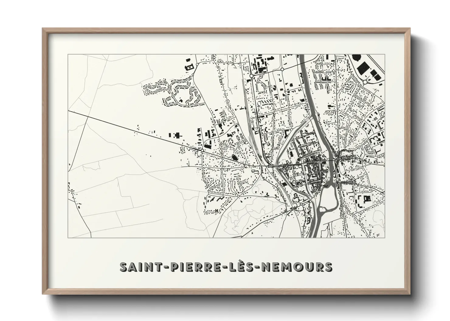 Une affiche de carte sur Saint-Pierre-lès-Nemours