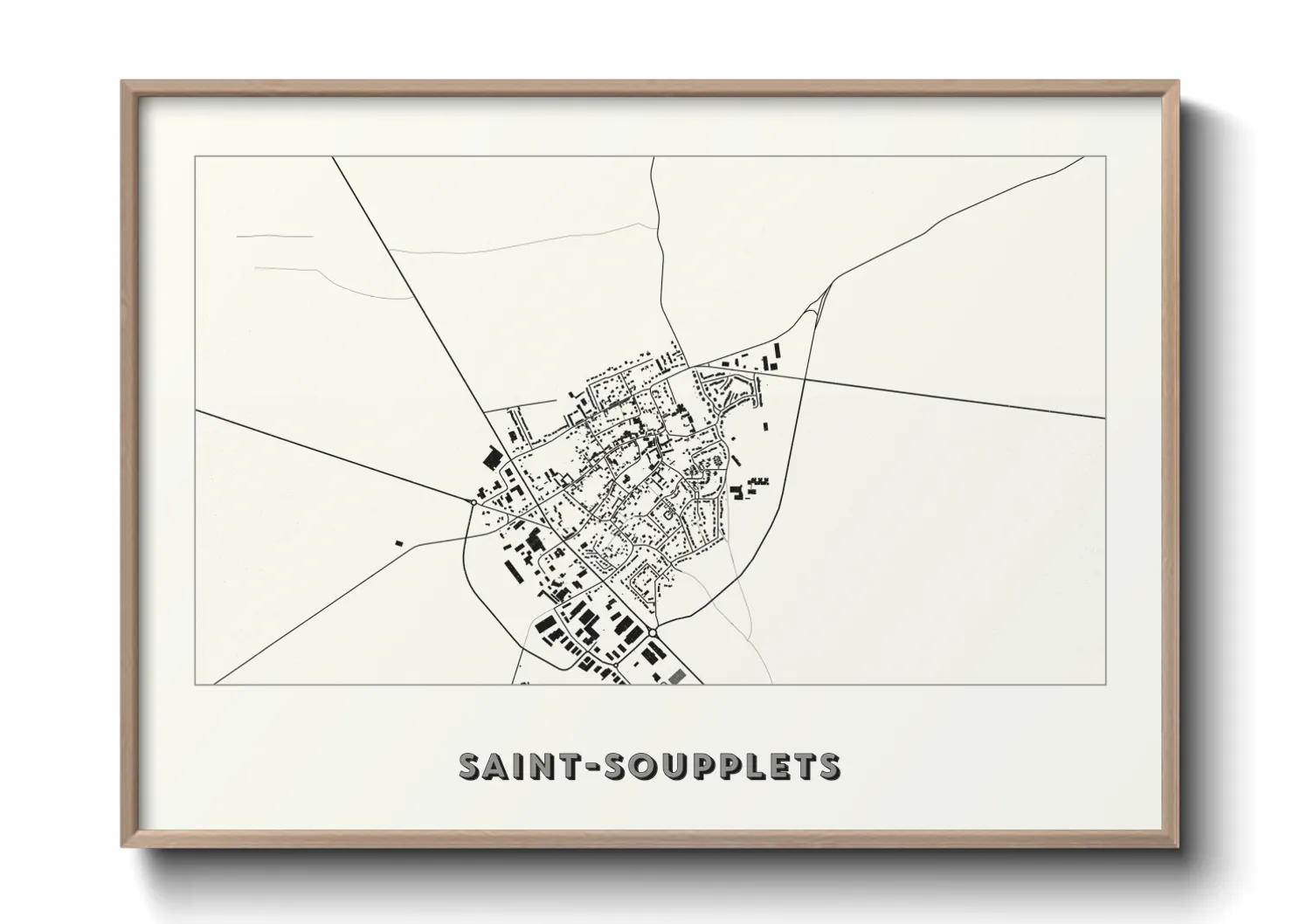 Une affiche de carte sur Saint-Soupplets