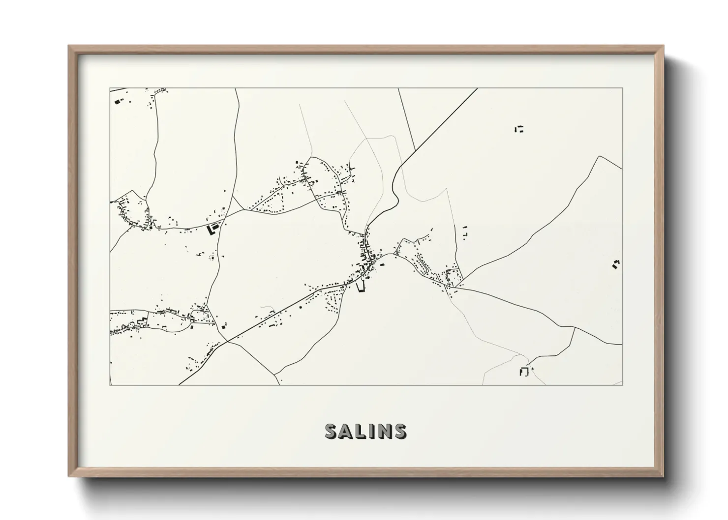 Une affiche de carte sur Salins