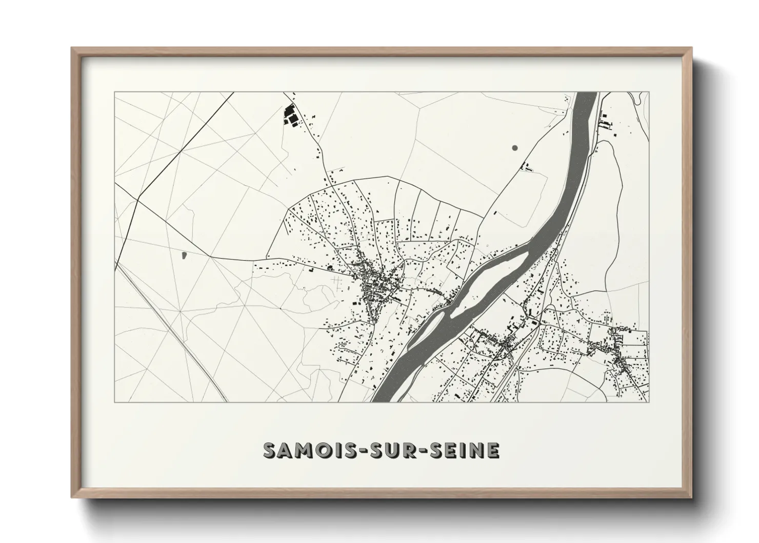 Une affiche de carte sur Samois-sur-Seine