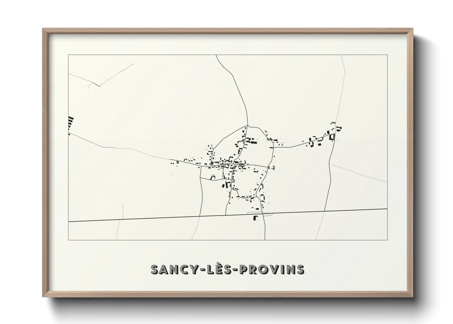 Une affiche de carte sur Sancy-lès-Provins