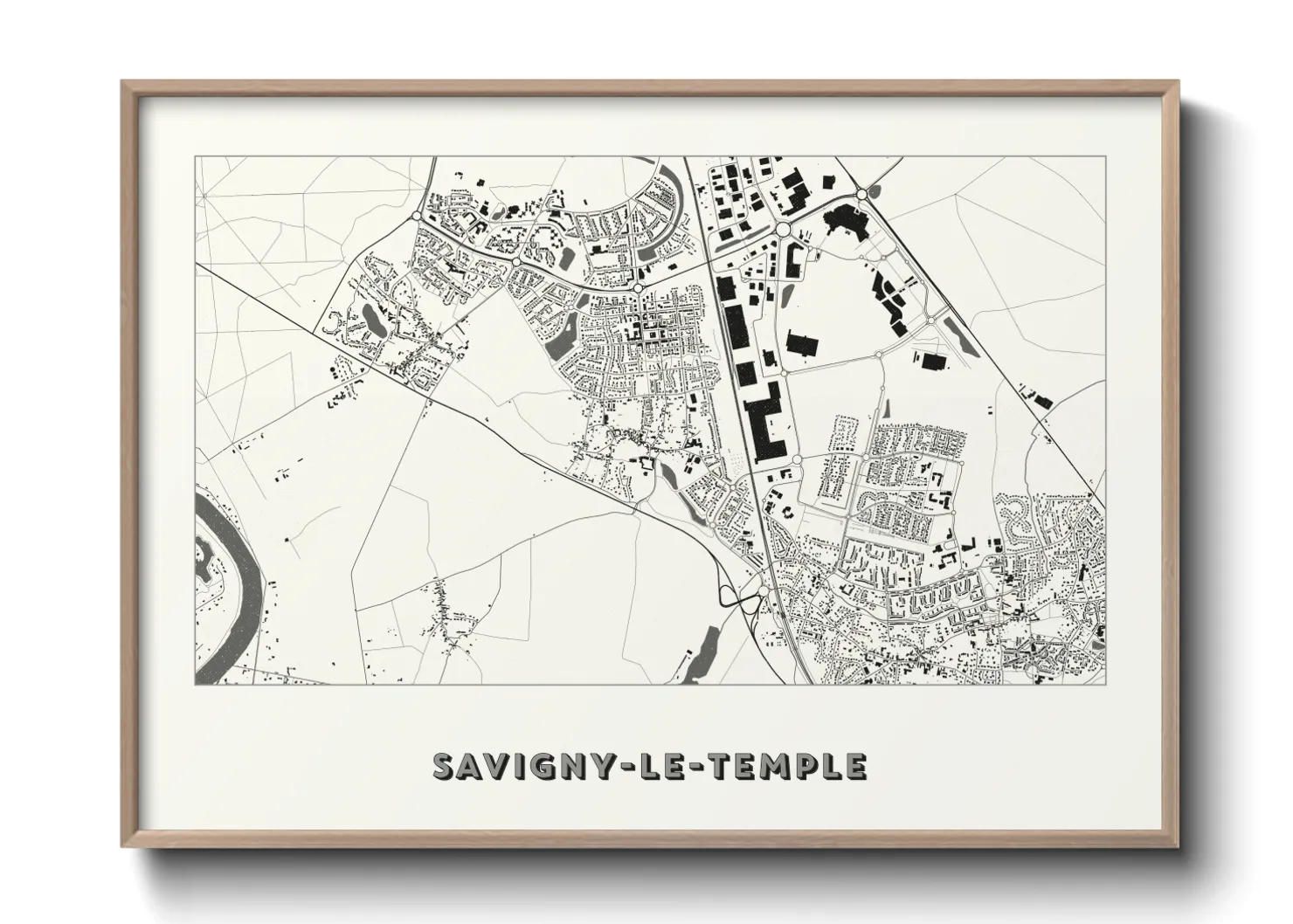 Une affiche de carte sur Savigny-le-Temple