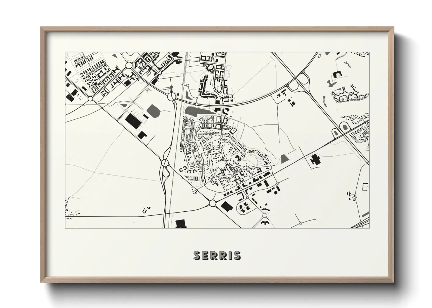 Une affiche de carte sur Serris